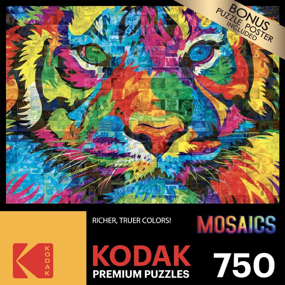 Kodak Mosaics 750 Piece Jigsaw Puzzle - Rainbow Tiger - Picture 1 of 3